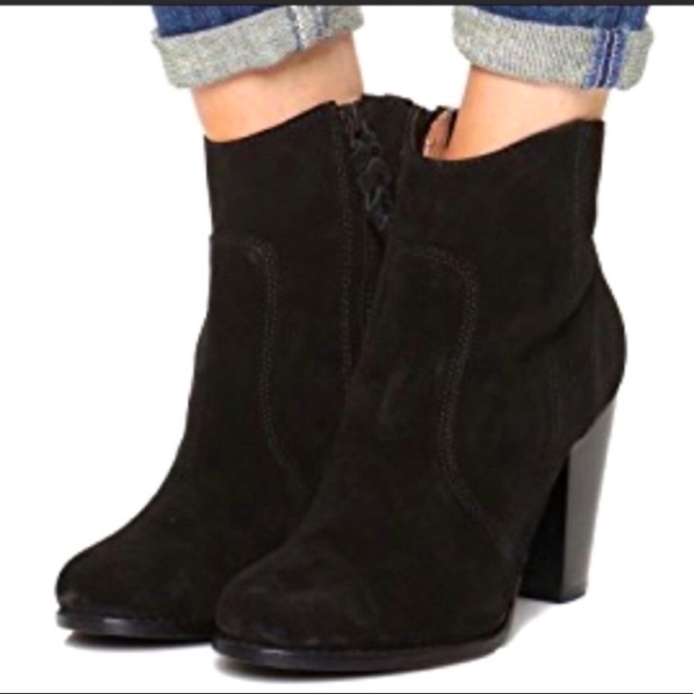 Joie Dalton Black Suede Ankle Boots